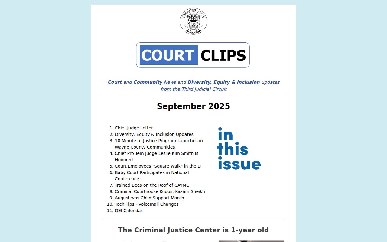 Wayne County criminal court dockets and Third Circuit Criminal Justice Center information