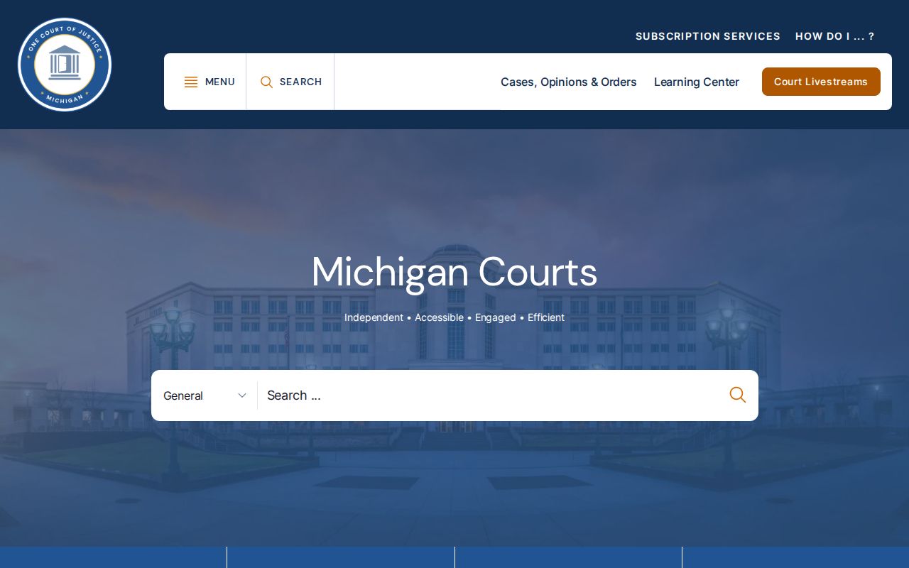 Wayne County court docket Michigan Courts public access homepage