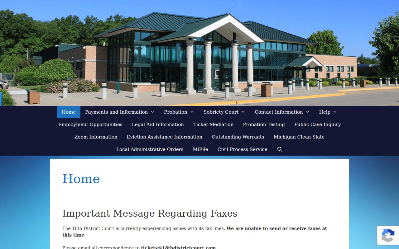 Westland court records and 18th District Court docket access